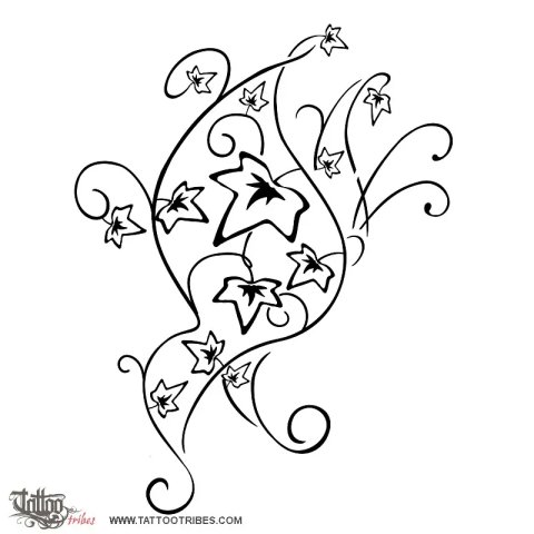 Ivy butterfly (Duality) tattoo design thumbnail
