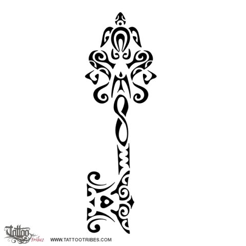 Passe-partout (The key to happyness) tattoo design thumbnail
