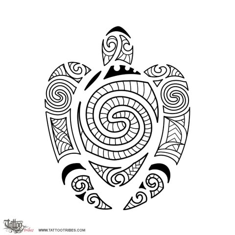Honu (Sea turtle) tattoo design thumbnail