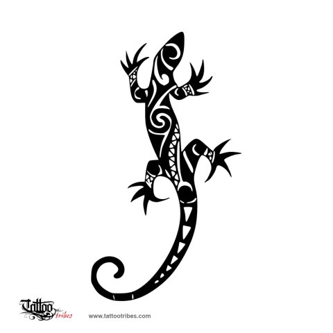Lizard (Good luck) tattoo design thumbnail