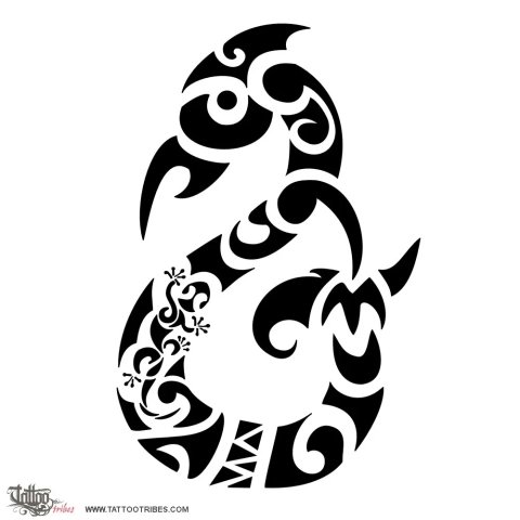 Te Manaia (Guardian angel) tattoo design thumbnail