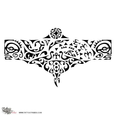 Whai (Stingray) tattoo design thumbnail