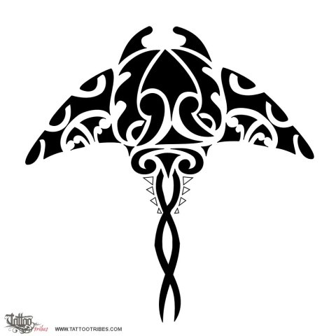 Manta (Freedom, protection) tattoo design thumbnail