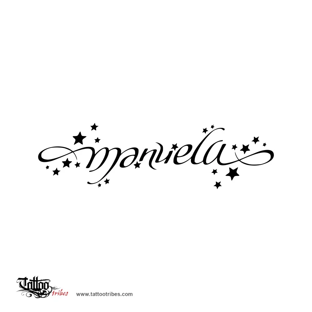 Manuela (Ambigram) tattoo design thumbnail