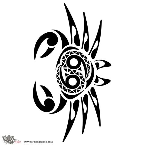Crab (Zodiac: cancer) tattoo design thumbnail