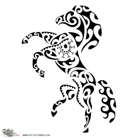 Horse (Strength, fertility) tattoo design thumbnail