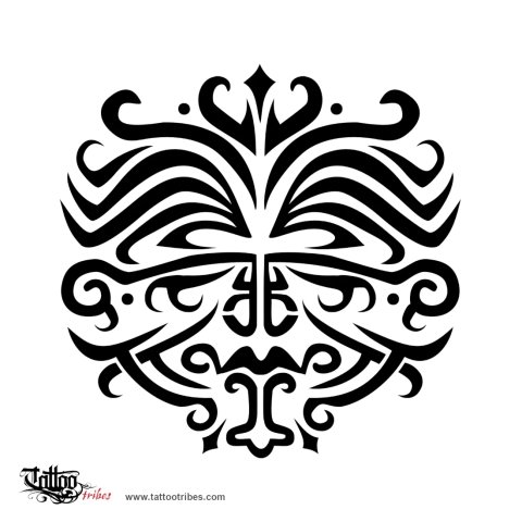 Maori Mask (Status) tattoo design thumbnail