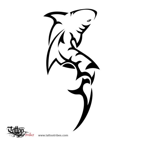 Tribal shark (Adaptability) tattoo design thumbnail