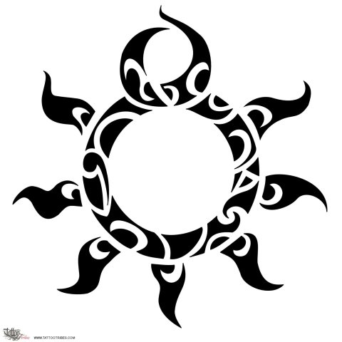 Sun and twist () tattoo design thumbnail
