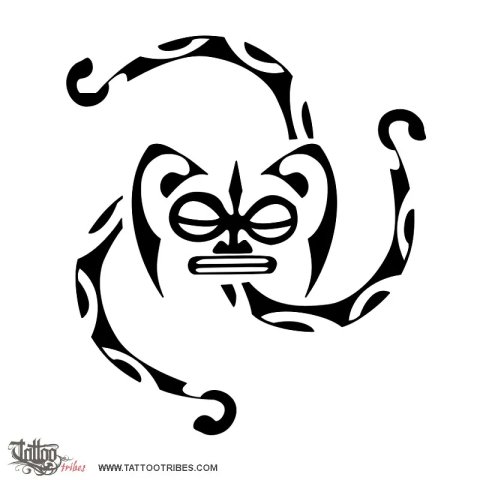 Polynesian Trinacria (Sicily, fertility) tattoo design thumbnail