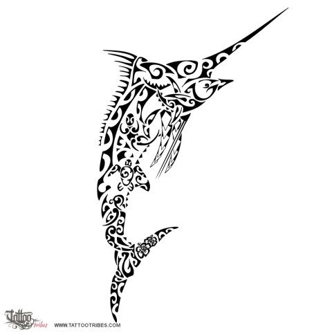 Takeketonga (Marlin) tattoo design thumbnail