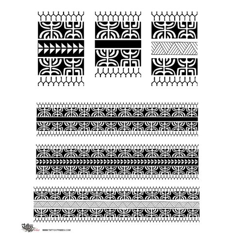 Marquesan armbands (Traditional motifs) tattoo design thumbnail