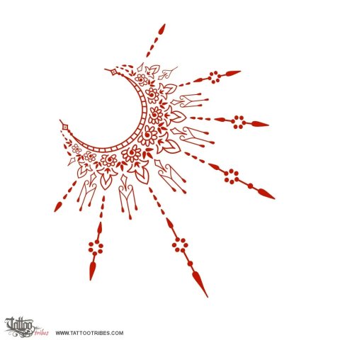 Sunmoon (Mehndi) tattoo design thumbnail