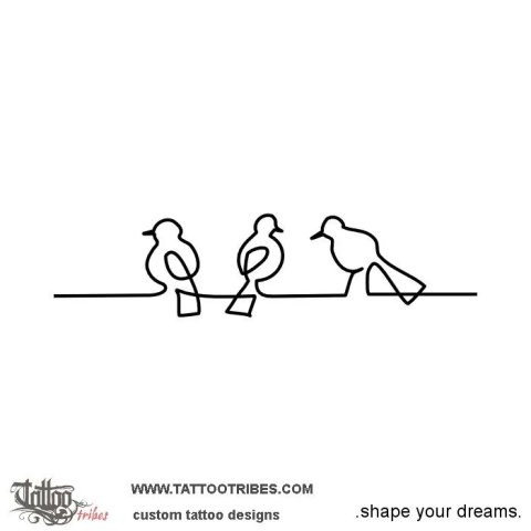 Three little birds (Good vibes) tattoo design thumbnail