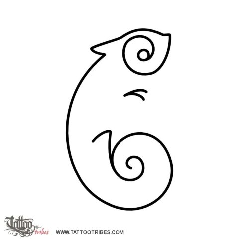 Minimals - Chameleon () tattoo design thumbnail