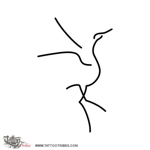 Minimals - Crane (Luck, longevity) tattoo design thumbnail