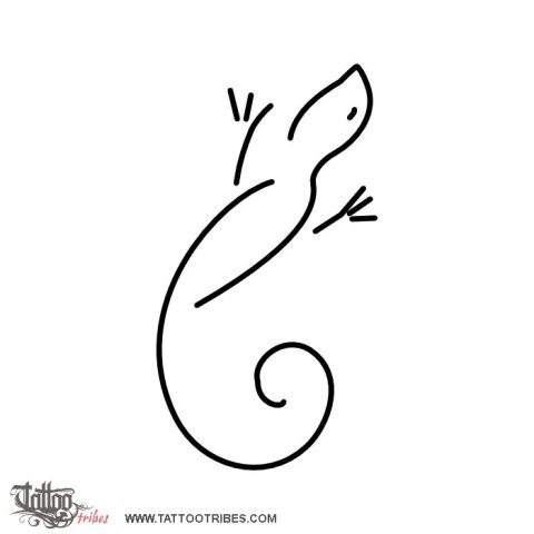 Minimals - Lizard (Luck, protection) tattoo design thumbnail