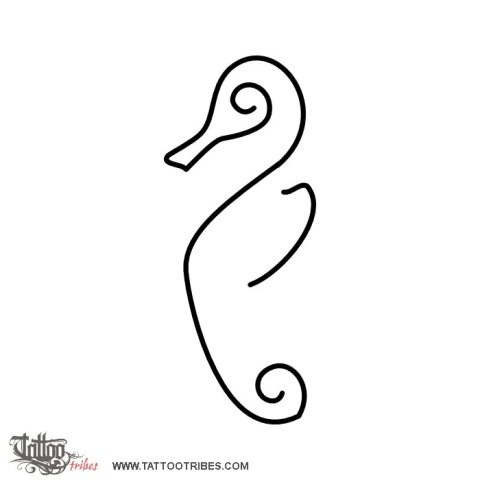 Minimals - Seahorse (Patience, tenacity) tattoo design thumbnail