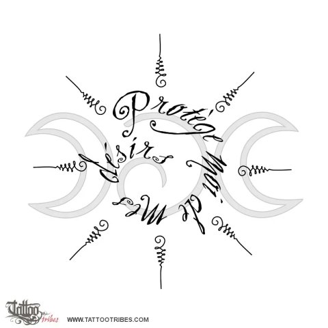 Triple goddess (Protection) tattoo design thumbnail