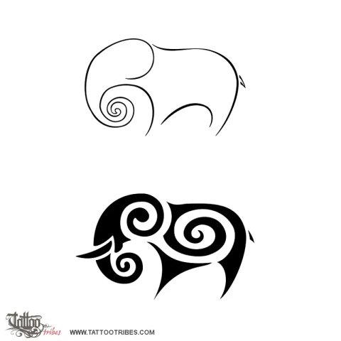 Elephant (Devotion, commitment) tattoo design thumbnail