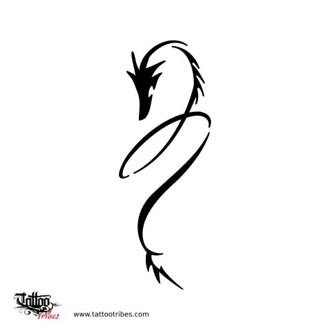 Small dragon (Feminine and powerful) tattoo design thumbnail