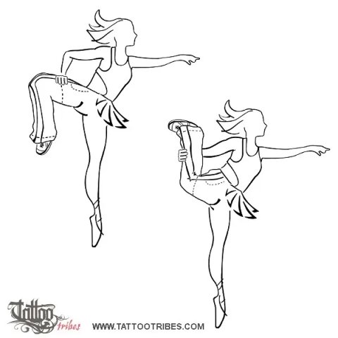 Two souls (Dance) tattoo design thumbnail