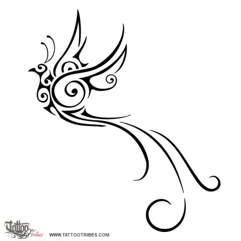 Bird of paradise (Beauty, freedom) tattoo design thumbnail