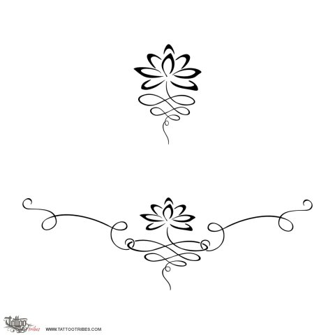 Lotus lower back (Perfect balance) tattoo design thumbnail