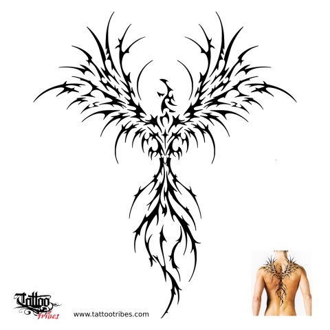 Neotribal Phoenix (Rebirth) tattoo design thumbnail