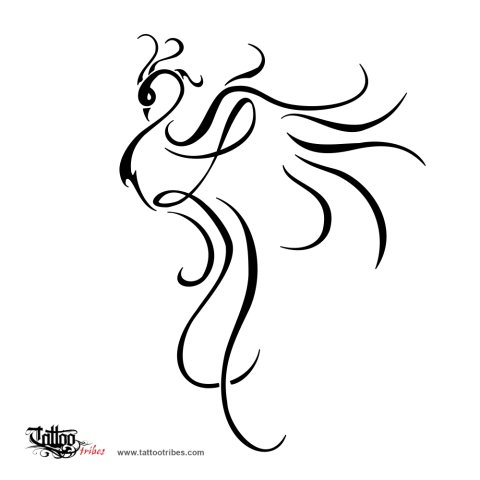 Phoenix and L (Eternity, memory) tattoo design thumbnail