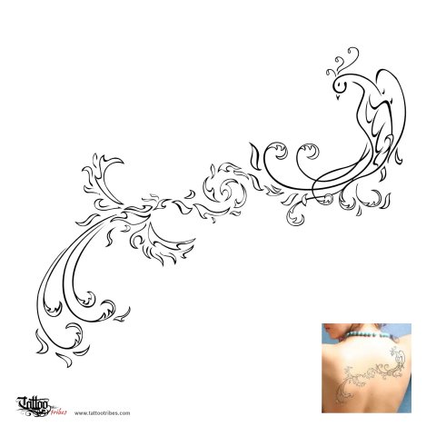 Rebirth of a phoenix (Overcoming difficulties) tattoo design thumbnail
