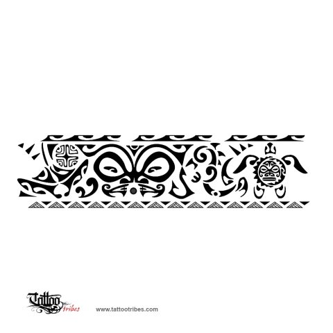 Polynesian ankle-band (Protection, balance) tattoo design thumbnail