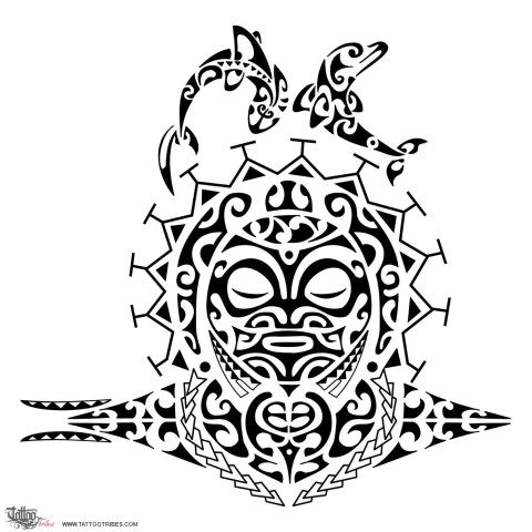 Raupi-half-sleeve (Protect, care for) tattoo design thumbnail