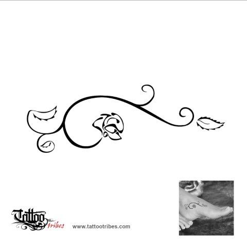 Thornless rose (Love, happyness) tattoo design thumbnail
