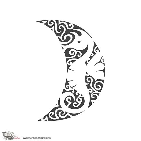 Moon seahorse (Femininity, patience) tattoo design thumbnail