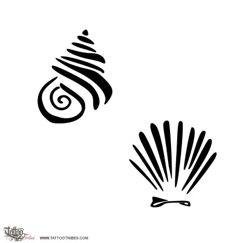 Shells (Love and protection) tattoo design thumbnail