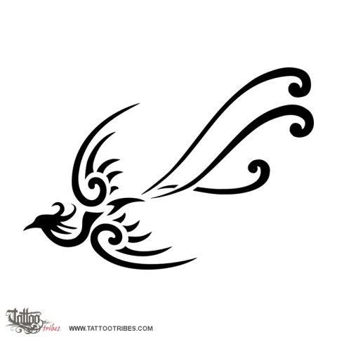 Small phoenix (Rebirth) tattoo design thumbnail