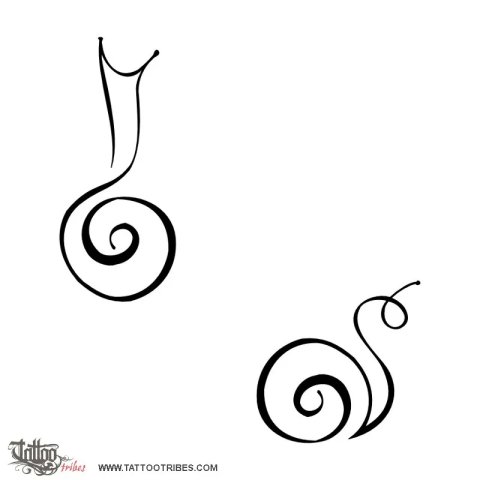 Minimals - snail (Take control) tattoo design thumbnail