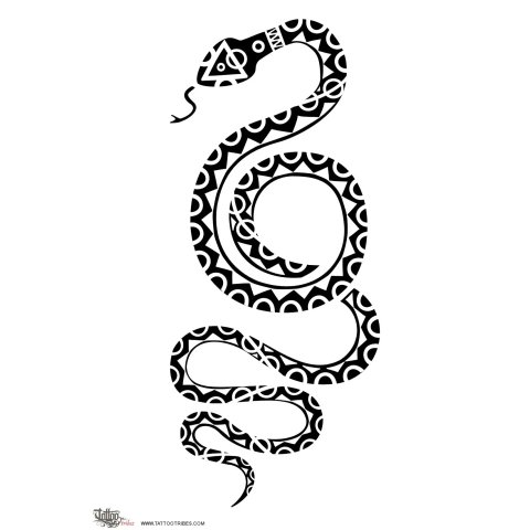 Snake (Wisdom, charm) tattoo design thumbnail