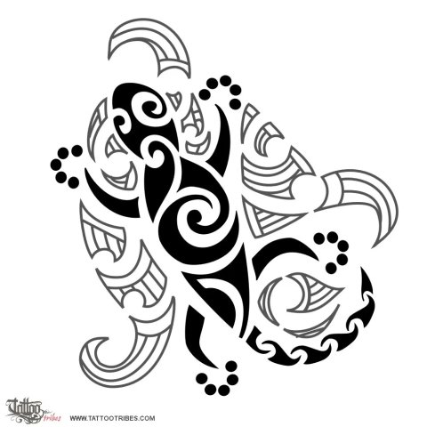 Maori gecko (Reborn stronger) tattoo design thumbnail