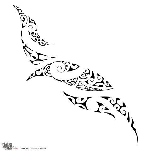 Paikea (Humpback whale) tattoo design thumbnail