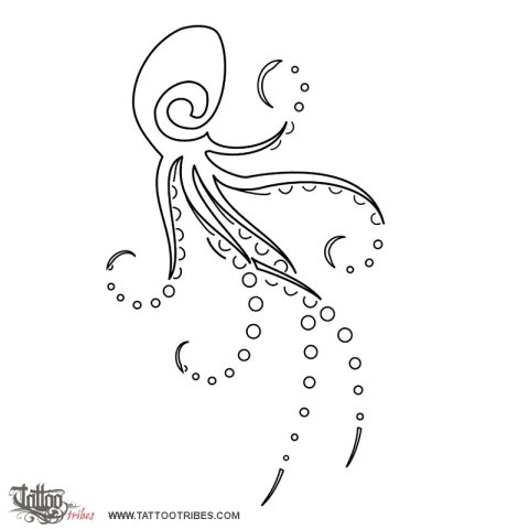 Stylized octopus (Smartness, adaptability) tattoo design thumbnail