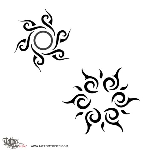 Tribal sun (Joy, eternity) tattoo design thumbnail