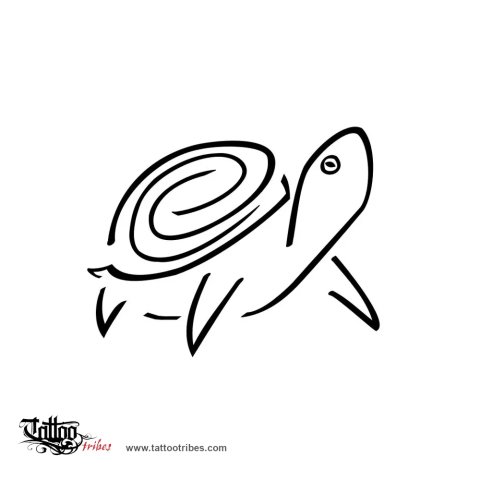 Stylized turtle (Wisdom, indipendence) tattoo design thumbnail
