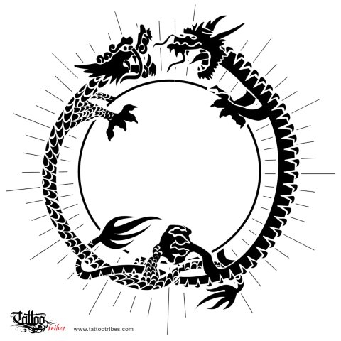 Sun and dragons (Supremacy) tattoo design thumbnail