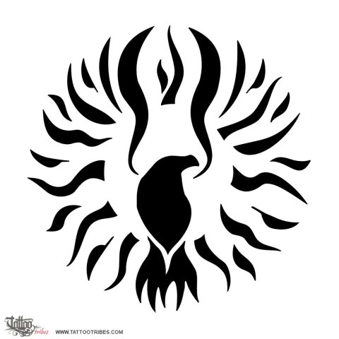 Sun eagle (Power, freedom) tattoo design thumbnail