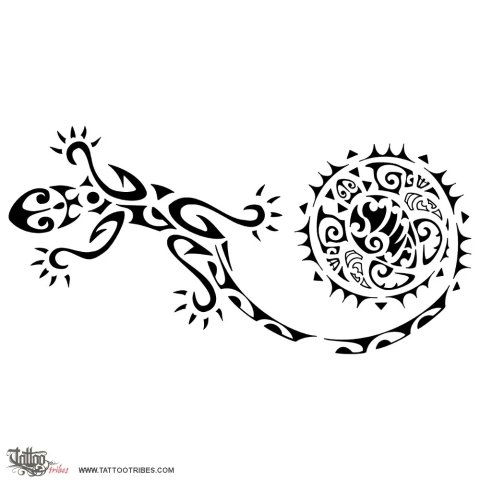 Moko (Gecko) tattoo design thumbnail