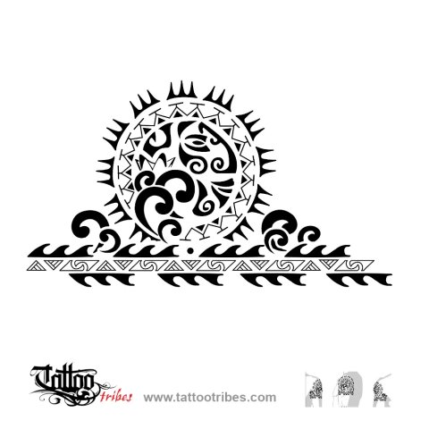 Elements (Water, sun) tattoo design thumbnail