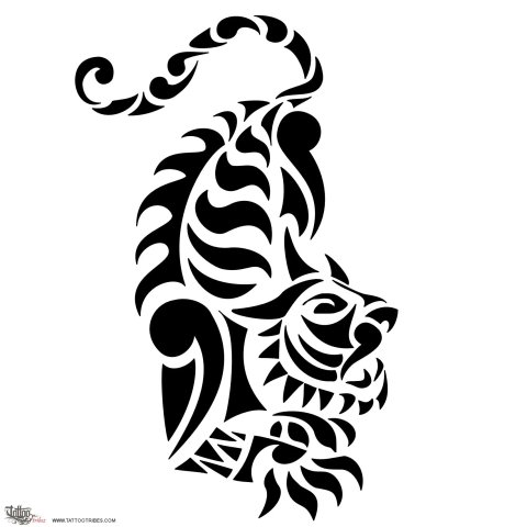 Tiger (Strength, beauty) tattoo design thumbnail