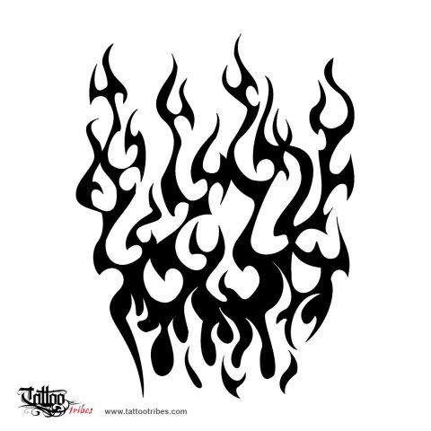 Tribal flames (Passion, rebirth) tattoo design thumbnail